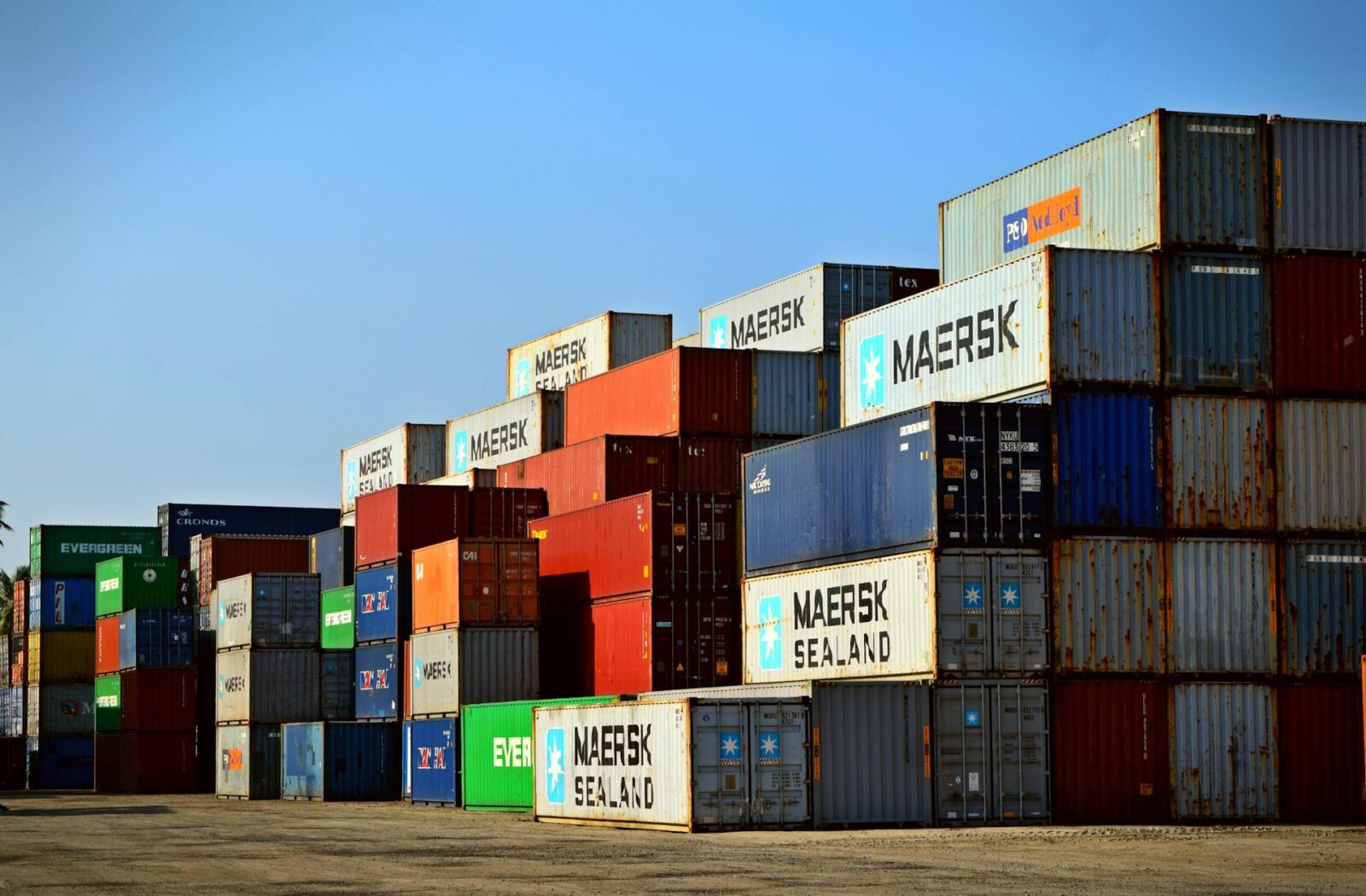 Cargo containers awaiting import warehousing